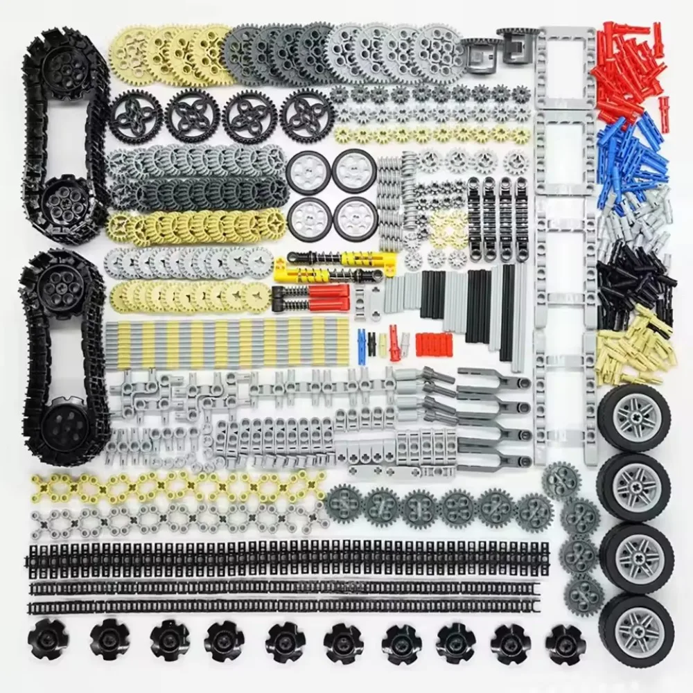 Technik-Bausatz-Set mit Zahnrädern, Achsen, Rädern, Verbindungsstücken, MOC-Bausteinen (768 Stück)