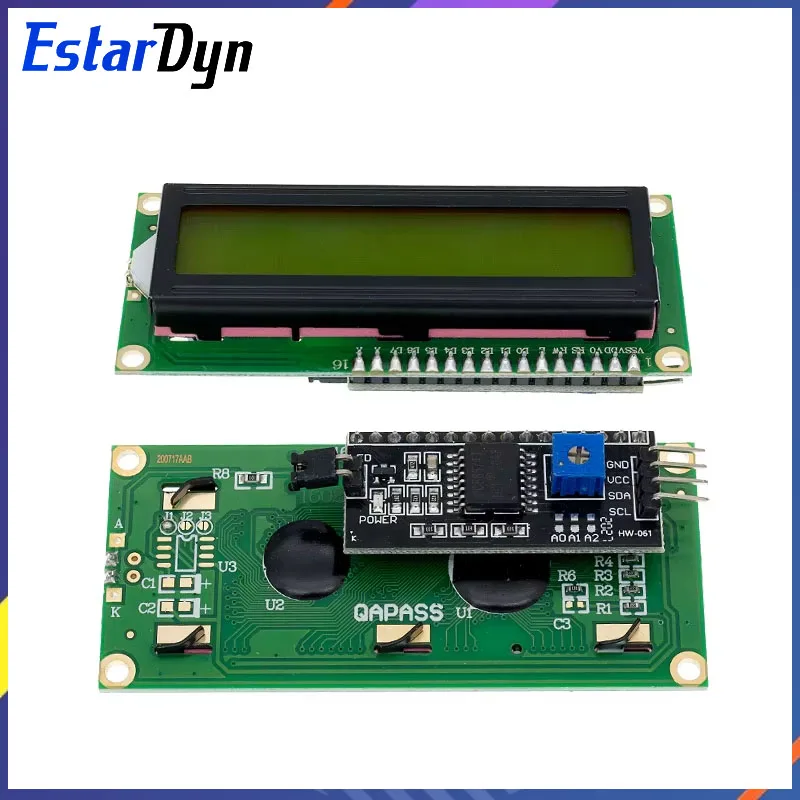 LCD1602 1602 LCD-Modul Blauer / Gelbgrüner Bildschirm 16x2 Zeichen – Bild 4