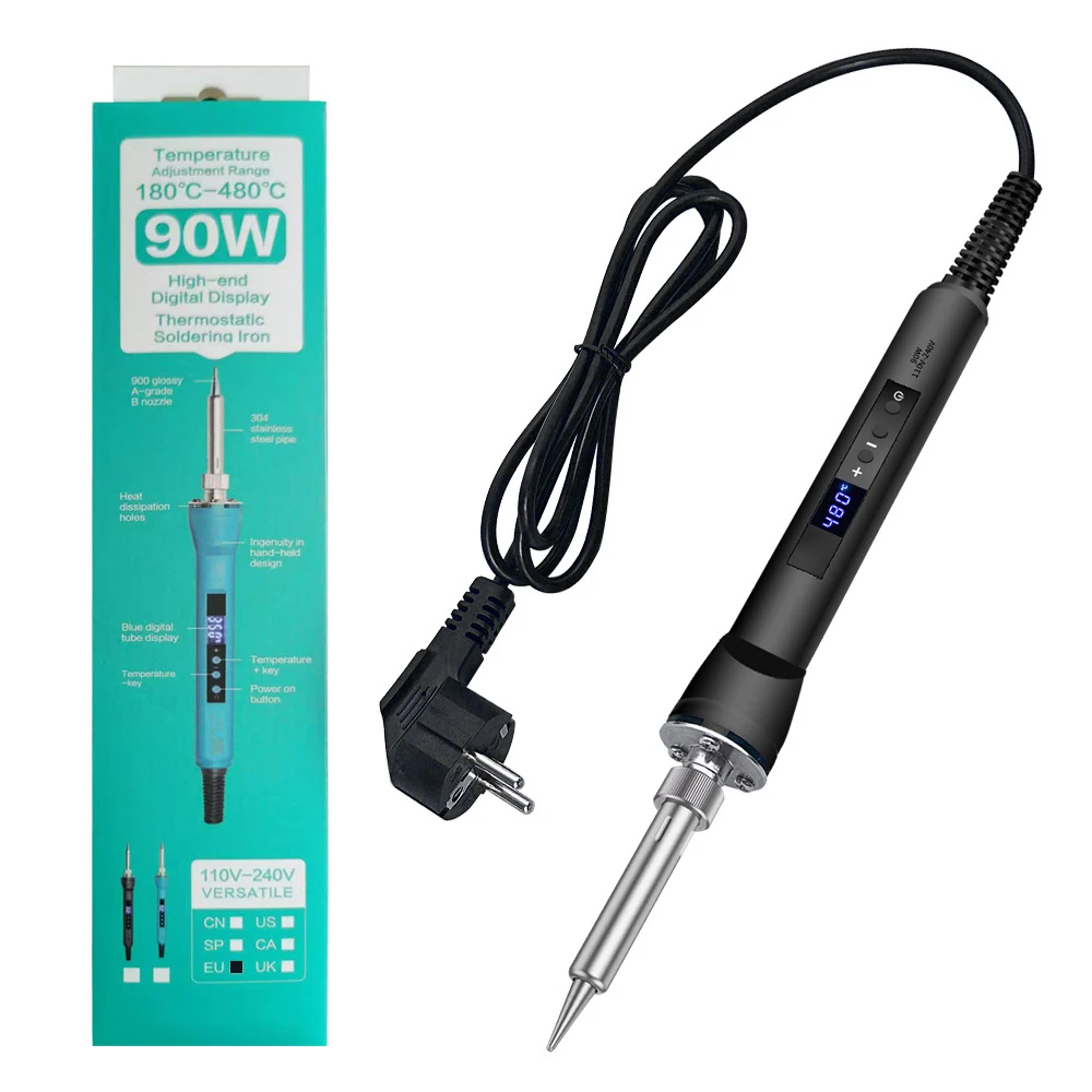 90W Digitale Lötkolben Set Kit Reparatur Schweißen Werkzeug Set Elektrische Lötkolben Temperatur Einstellbar