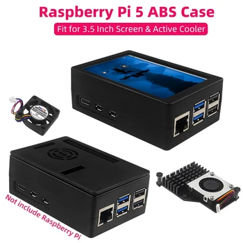 ABS-Gehäuse für Raspberry Pi 5, schwarz, silberfarben, Kunststoffgehäuse, optionaler PWM-Lüfter, aktiver