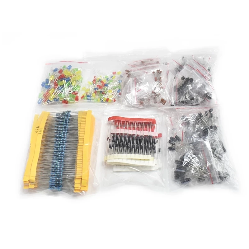 Metallfilm-Widerstand-Sortiment-Set LED-Dioden Elektrolyt-Kondensator Keramik-Set Transistor-Pack DIY