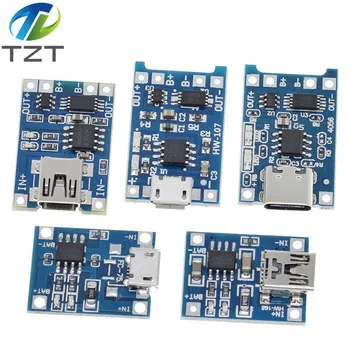 TZT Typ-C/Micro USB 5V 1A 18650 TP4056 Lithium-Batterie-Ladegerät-Modul Ladeplatine mit Schutz
