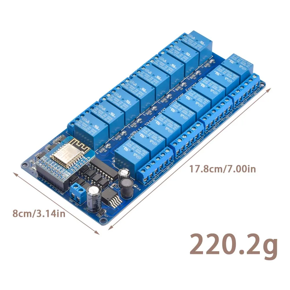 DC5V 12V 16 Kanal Wifi Relais Modul Onboard ESP8266 WIFI Modul – Bild 6