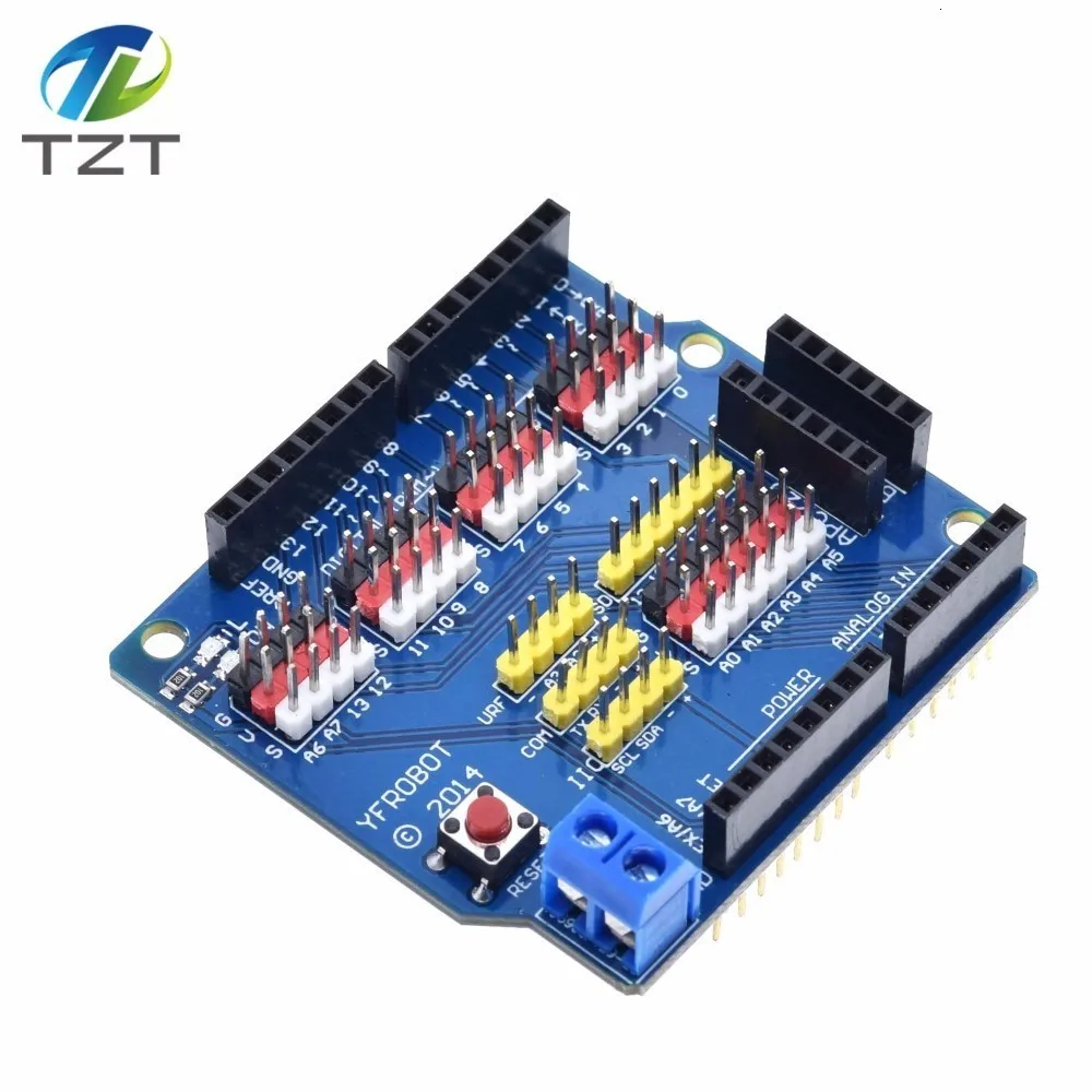 DIYTZT V5 Sensor Shield Expansion Board Shield für Arduino UNO R3 V5.0 Elektronikmodul Sensors Shield V5