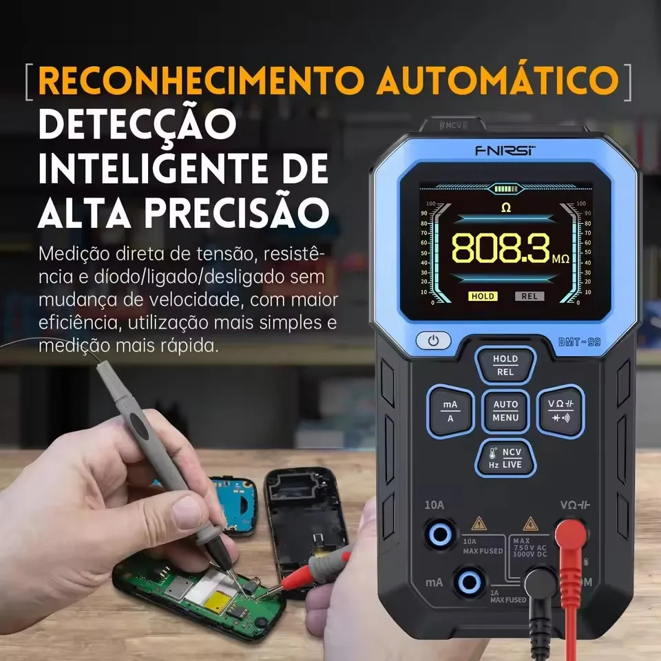 TFT HD Farbbildschirm Smart Professional Digital Multimeter1000V 10A True RMS Auto Range AC DC Ohm Hz