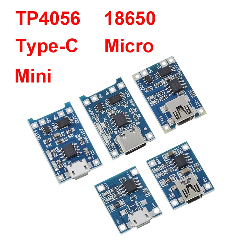5V 1A Micro/Typ-c/Mini 18650 TP4056 Lithium-Batterie Ladegerät Modul Lade Board mit Schutz Dual Funktionen