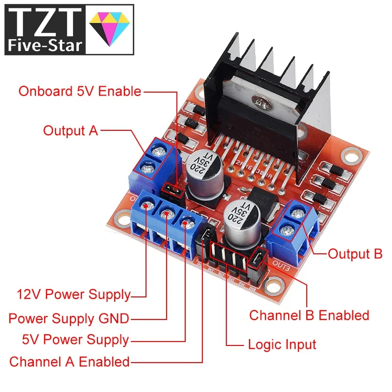 GREATZT 1/2/4 Stück L298N Treiberplatinenmodul L298 Schrittmotor Smart – Bild 4