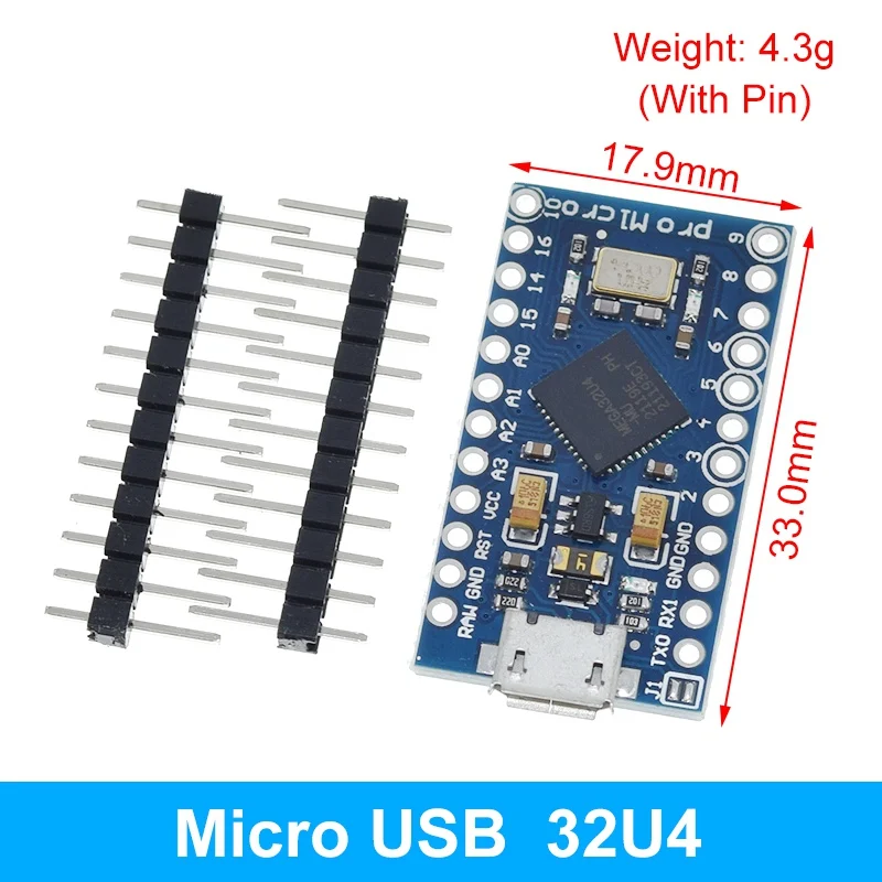 Pro Micro ATmega32U4 5V 16MHz Chip Ersetzen ATmega328 Für Arduino Pro Mini Mit 2 Reihe Pin Header für Leonardo