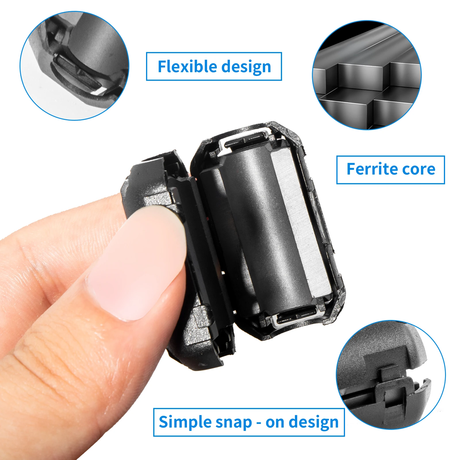 Clip-On-Rauschfilter, Ferritkern-Choke-Ring RFI EMI (15 Stück) – Bild 4
