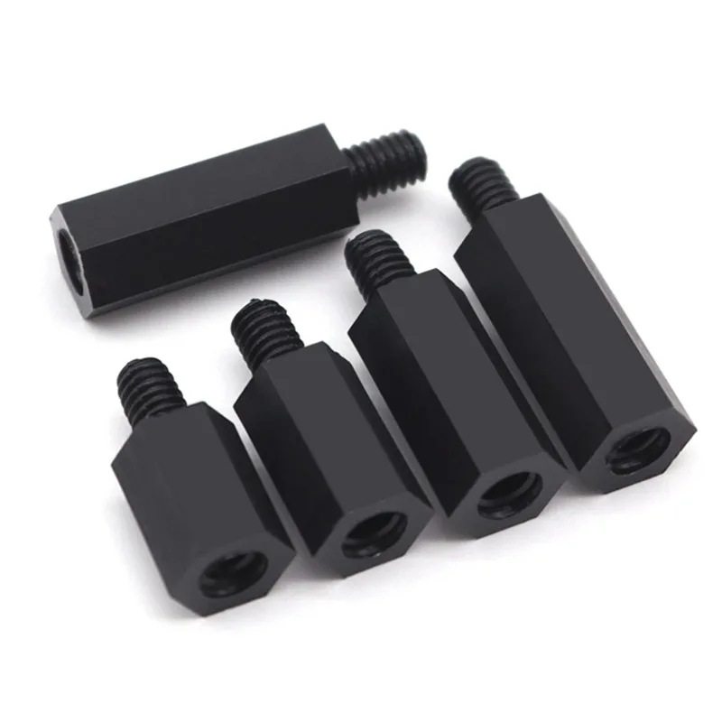 M2 M2.5 M3 M4 M5 M6 Schwarze Nylon-Abstandsschrauben aus Kunststoff – Bild 3