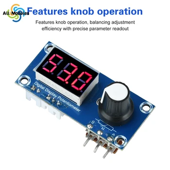 Einkanaliges digitales Potentiometermodul - 5K/10K/20K einstellbarer Widerstand mit 3-stelliger LED-Anzeige
