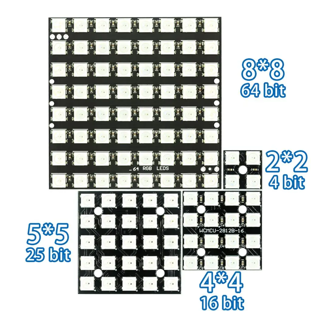 WS2812 LED 5050 RGB 8x8 4 16 25 64 LED-Matrix