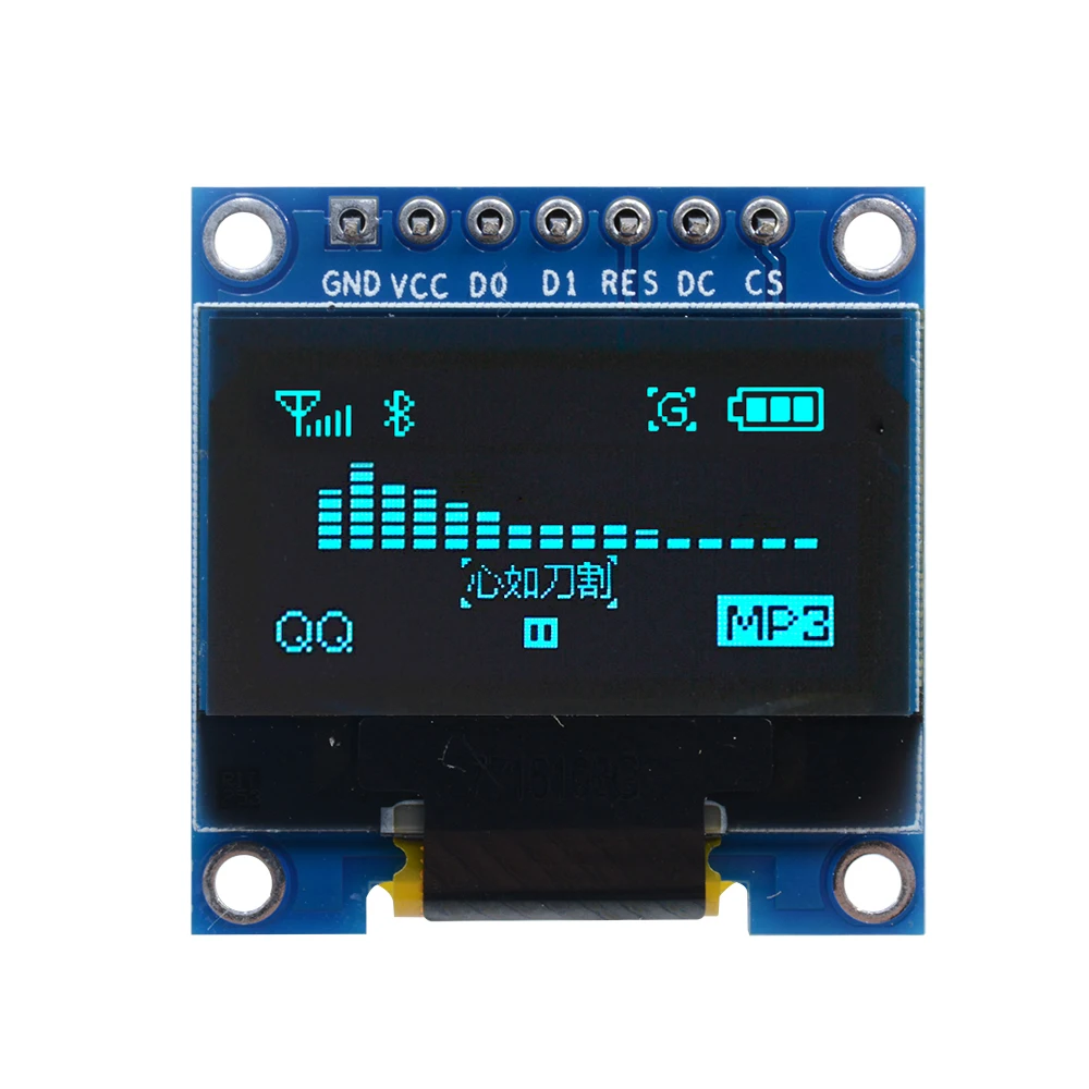 0,96 Zoll OLED-Display-Modul SSD1306 I2C IIC Seriell 128x64 LCD-Bildschirmplatine 3,3V-5V Weiß Blau Gelb