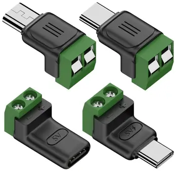 USB-C auf 2-Pin Schraubklemmenadapter Lötfreier Stecker Typ-C auf 2-Pin Crimp 5V 3A Handy Laptop Ladeadapter