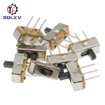 SS12D00 Unterbrecher Ein-Aus-Mini-Schiebeschalter 3-polig 1P2T 2 Positionen Kippschalter Grifflänge: 4 mm