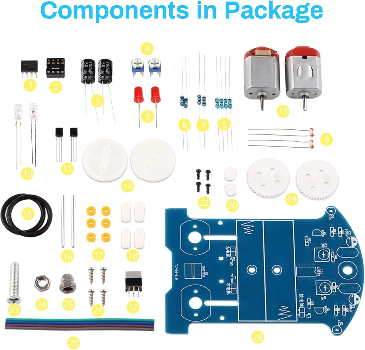 Praxis Löten Lernen Elektronik Kit Smart Car Löten Projekt Kits Linie Folgen Roboter Anfänger DIY Elektronik