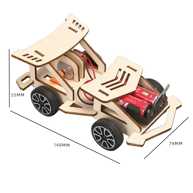 DIY Holz-Elektro-Rennwagen Allradantrieb Rennwagen-Bausatz – Bild 5