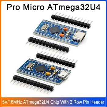 Pro Micro ATmega32U4 Entwicklungsboard 5V/16MHz ATmega32U4 Typ-C USB-Schnittstelle mit 2-reihiger Stiftleiste