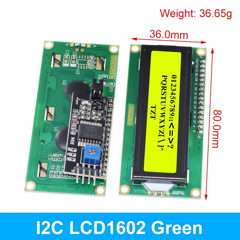 LCD1602 1602 LCD-Modul Blau/Gelb Grüner Bildschirm 16x2 Zeichen – Bild 6