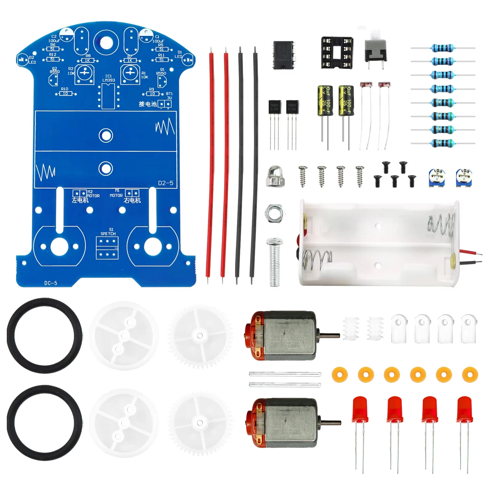 Lötübungs-Set für Elektronik-Lernprojekte, Smart Car Lötprojekt-Set, Linienfolgerobot, DIY-Elektronik