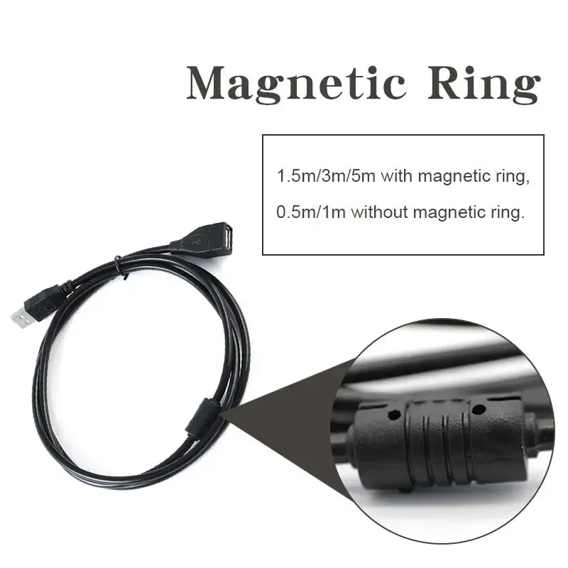 USB 2.0-Kabel-Verlängerungskabel, 0,6 m, 1 m, 1,5 m Draht – Bild 4