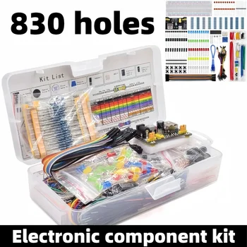 830-Punkt lötfreies Breadboard-Kit für UNO R3, Starterpaket für elektronische Experimente für Anfänger
