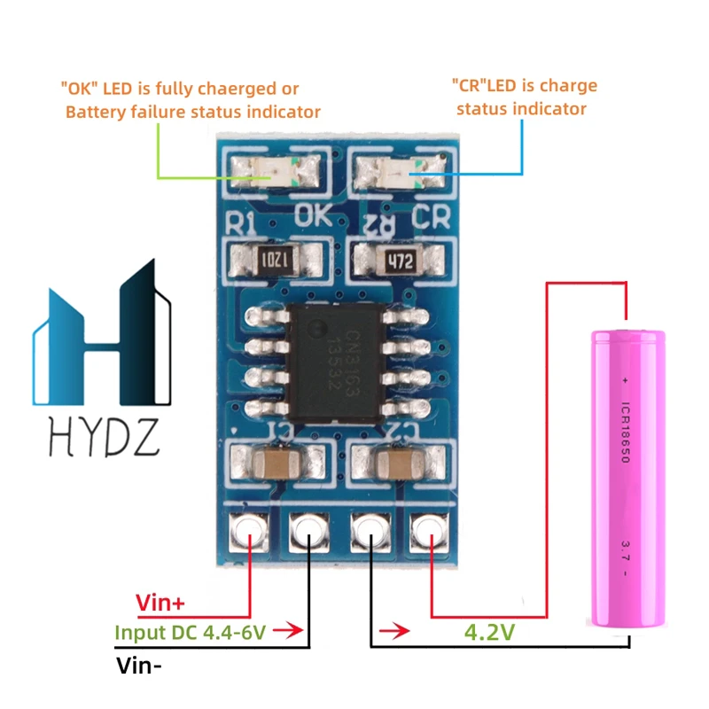 MPPT Solarladeregler 1 A 4,2 V 3,7 V 18650 LiPo Li-Ion Lithium Batterie Ladegerät Modul SD05CRMA Solarpanel