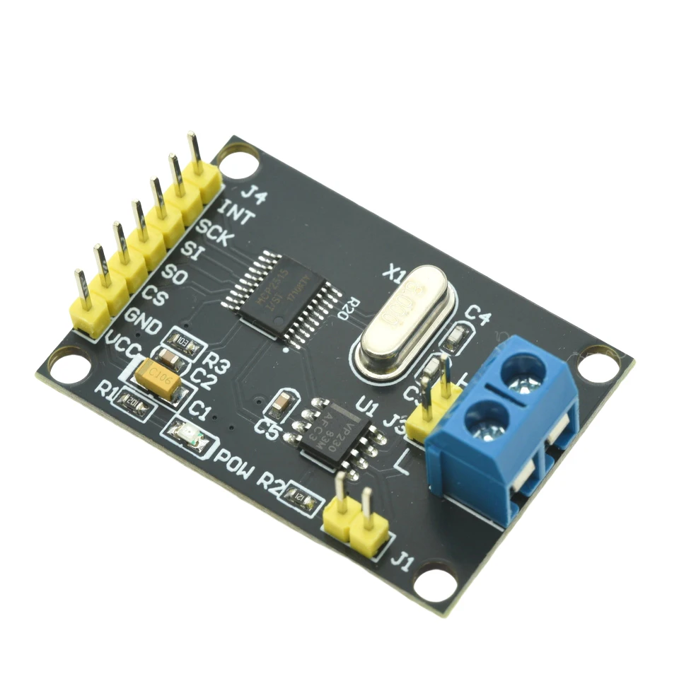 MCP2515 CAN-Bus-Kommunikationsmodul Entwicklungsboard SN65HVD230 Transceiver SPI