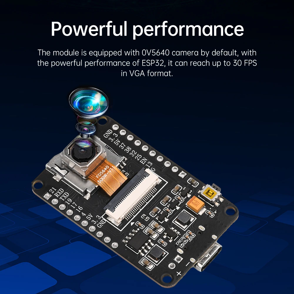 OV5640 ESP32 CAM Kameramodul-Kit Autofokus AF-72mm2,4 GHz WiFi – Bild 4