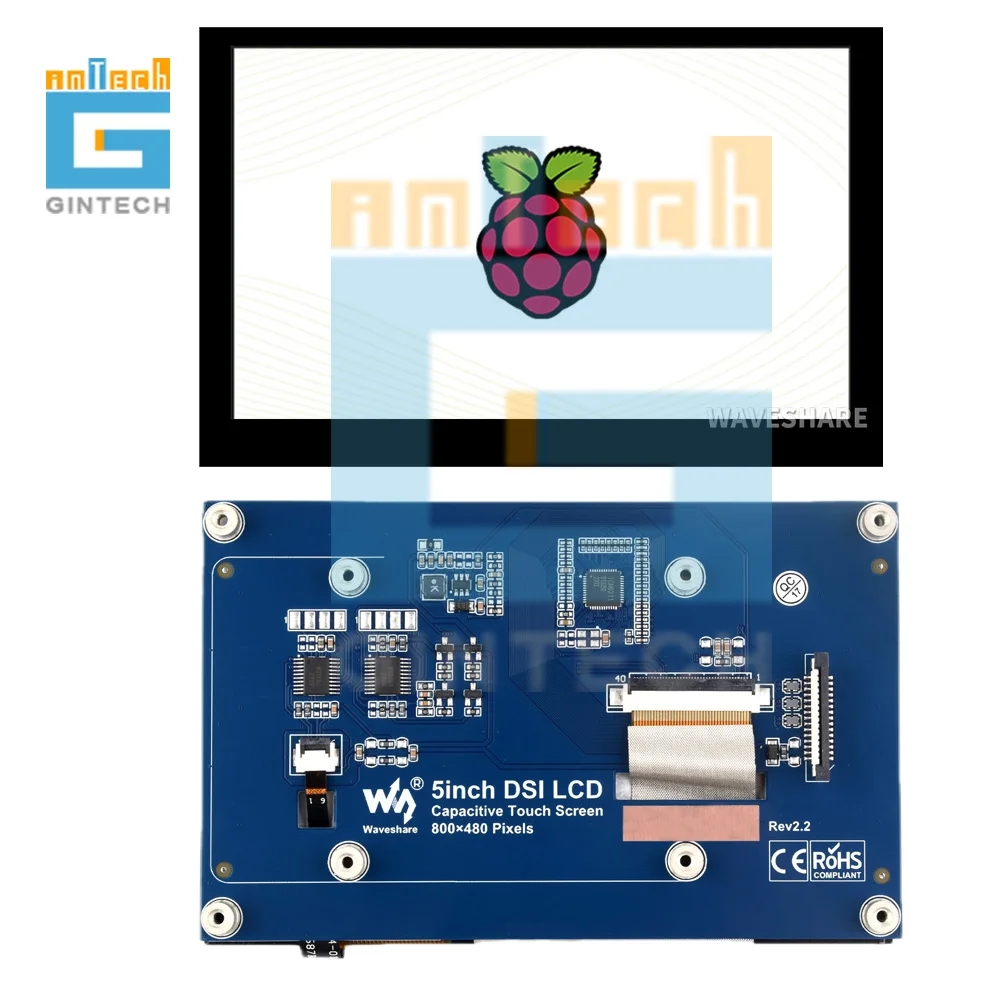 Waveshare 5 Zoll DSI LCD 5 Zoll kapazitives Touch-Display für Raspberry Pi, TFT-Display, DSI-Schnittstelle