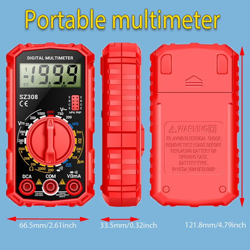 Digital Multimeter AC/DC Strom Meter Spannung Widerstand Meter – Bild 5