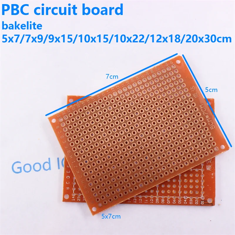 Einseitige Leiterplatte 18*30 15*18 12*18 9*15 7*9 5*7CM Universelle Platte Prototyp PCB Experimentelle