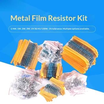 1% 5% Metallfilm-Widerstandssortiment 1/4W 1/2W 1W 2W 3W 5W Durchsteckmontage 30/41/130 Werte Elektronische