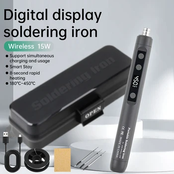 5V 15W USB Intelligente Elektrische Lötkolben Temperatur Einstellbar Schnelle Heizung Lötkolben Spitze