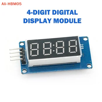 (HB05) TM1637 4-Bit-Digital-LED-Anzeigemodul für 7-Segment-0,36-Zoll-Uhr, rote Anodenröhre, vier Serielle