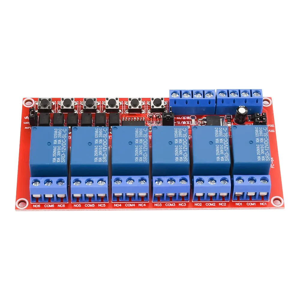 Relaismodul 6-Kanal 5V 12V 24V Relaismodul-Board Shield – Bild 3