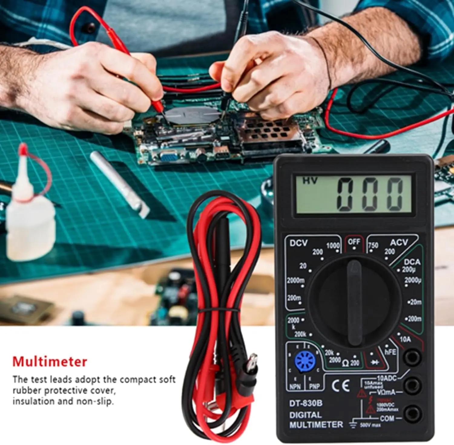Digitalmultimeter, DT-830B Multifunktionales tragbares – Bild 3