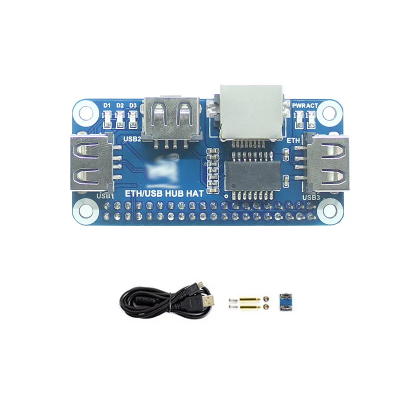 Raspberry Pi Zero W/2 W Ethernet & USB HUB HAT - 10/100M LAN RJ45 + 3-Port USB 2.0 Erweiterungsboard für Home