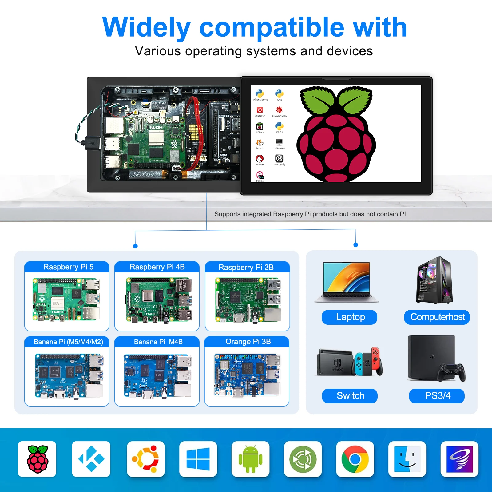 8 Zoll Raspberry Pi 5 4 Monitor LCD-Display 1280 x 800 16:10 – Bild 3