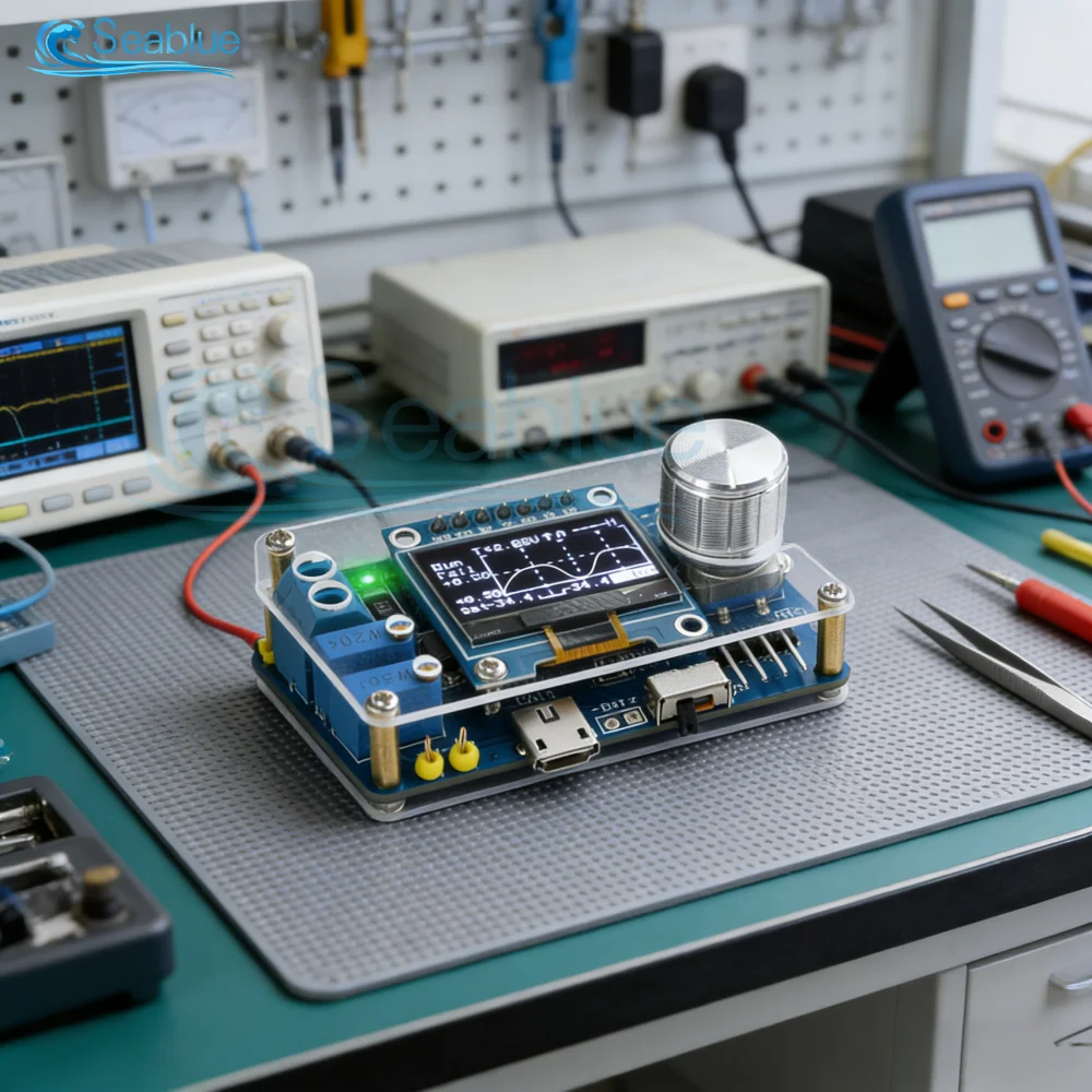 DIY Digitales Oszilloskop-Modul 0-30V 10kHz Abtastrate 3 Trigger-Modi PWM Sinuswellengenerator Einstellungen