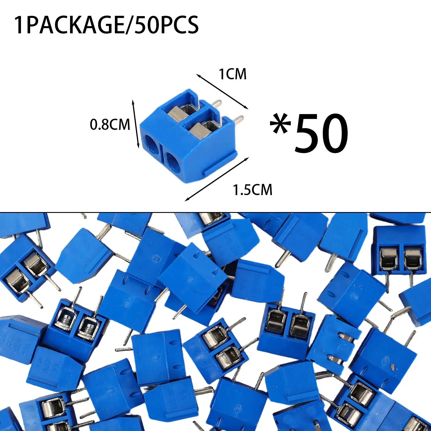 Schraubklemmen-Steckverbinder-Set mit Geraden Pins für Hochstrom, 2-Pin-Kabel-Leiterplatten-Löt