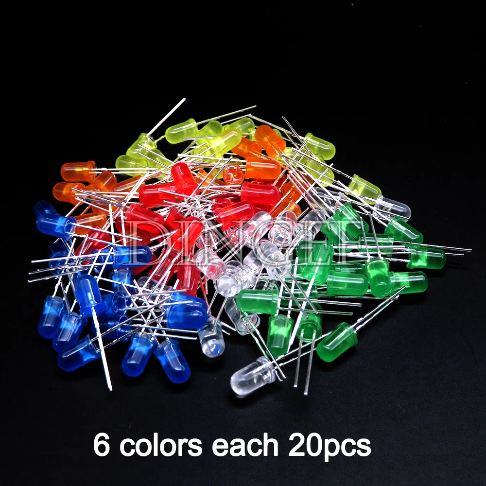 3mm 5mm LED Diode F3 F5 Sortiertes Kit Weiß Grün Rot Blau (100 Stück) – Bild 5