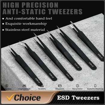 Präzisions pinzette Set esd anti statische Edelstahl pinzette Reparatur werkzeuge Elektronik Reparatur Löten