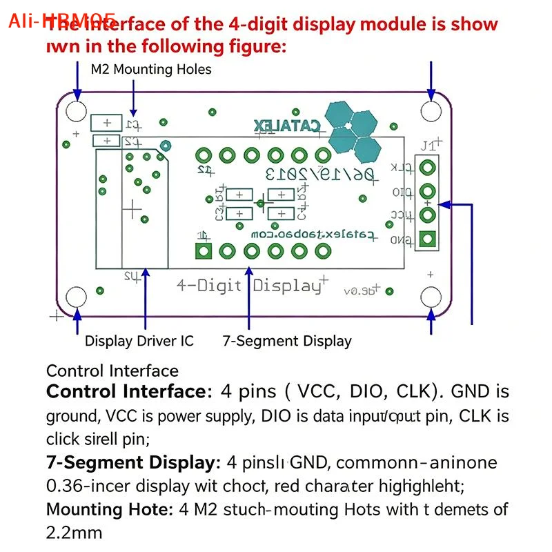 (HB05) TM1637 4-Bit-Digital-LED-Anzeigemodul – Bild 6