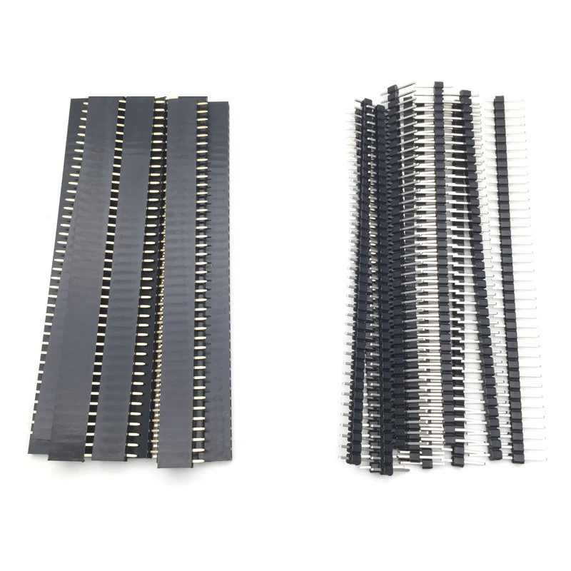 10 Paar 40 Pin 1x40 einreihige männliche und weibliche 2,54 zerbrechliche Stiftleiste PCB (20 Stück)