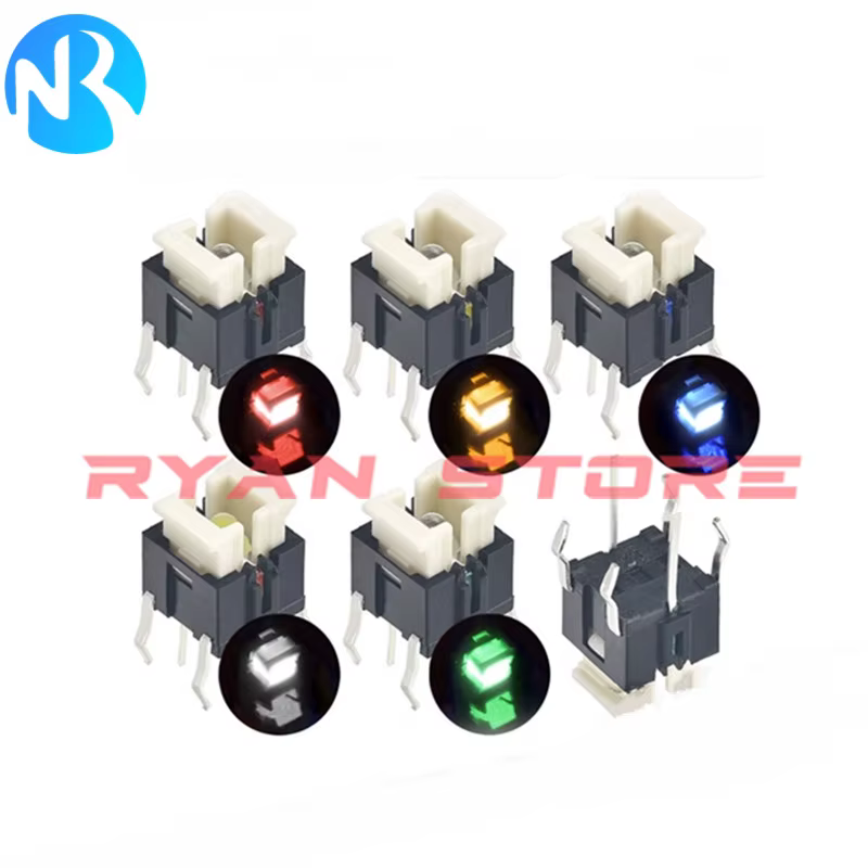 Iight Touch Schalter 6*6*7 H Taktile Schalter Mit LED Rot Weiß Blau Gelb Grün 6X6X7 MM (100 Stück)