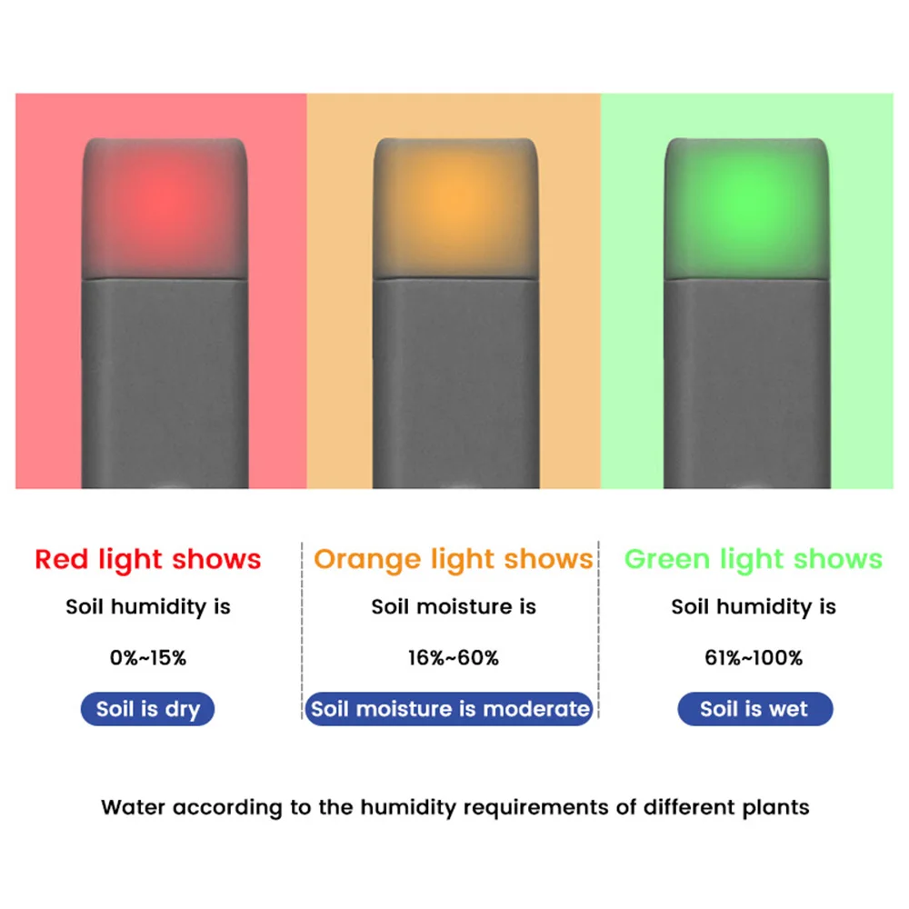 Bodenfeuchte messgerät Bodenfeuchte sensor 3 Farben zeigen Licht – Bild 4