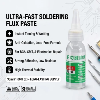 30ml/50ml Multifunktionales Flüssig-Lötflussmittel für Edelstahl & Elektronik, No-Clean Lötflussmittel