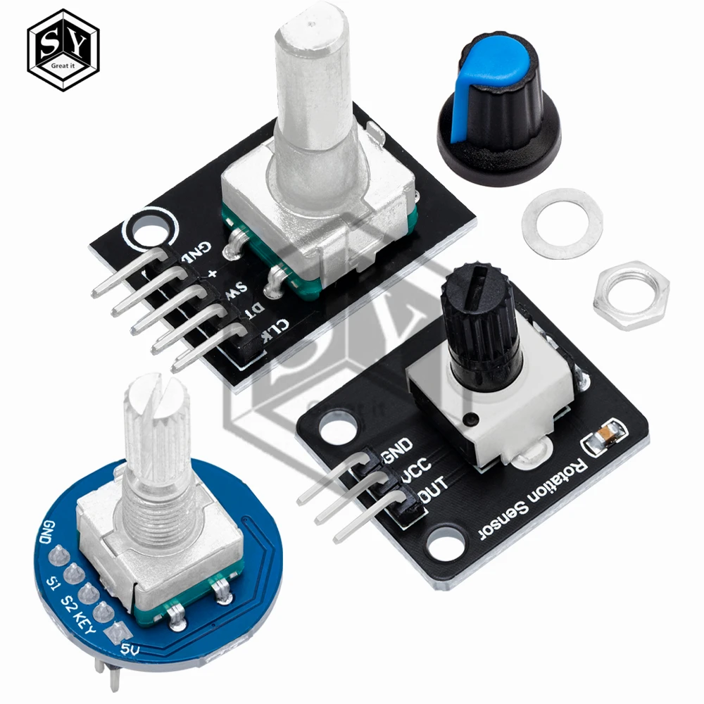 360-Grad-Drehgebermodul Drehpotentiometer Analoges Knopfmodul für Arduino KY-040 RV09 Drehgeber EC11