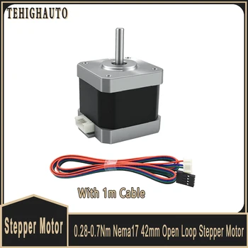 Nema 17 42mm Schrittmotor Open-Loop mit Hohem Drehmoment 2-Phasen 0,28-0,7Nm mit 1m Kabel für 3D-Drucker